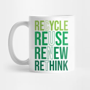 Recycle Reuse Renew Rethink Crisis Environmental Activism Mug